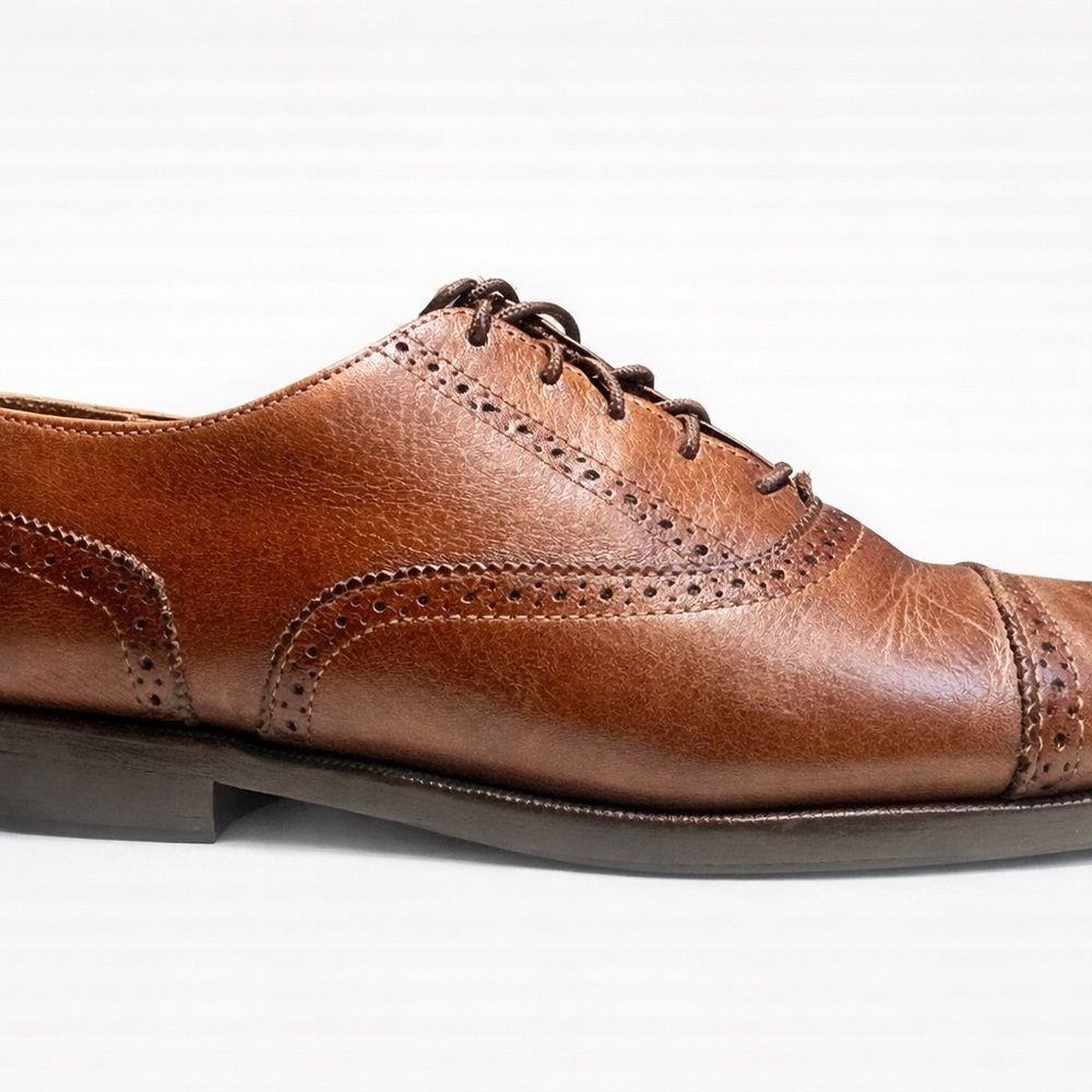 Cole Haan Men’s Brown Leather Cap Toe Oxford Dress Shoes Lace Up Size 6.5–7